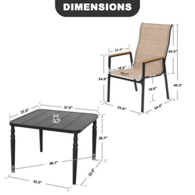 Image showing 5 th Nuu Garden Outdoor 5PCS Textilene Dining Set with Iron Table