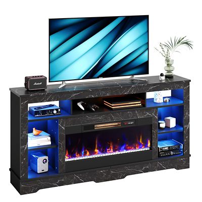 Bestier 70 in. Fireplace TV Stand with 36 in. Heater, LED Entertainment Center & Storage for 80 in. TVs