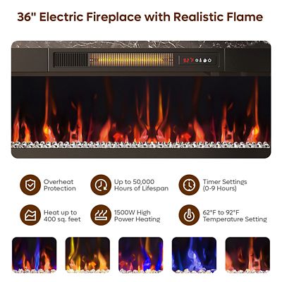 Image showing  70 in. Fireplace TV Stand with 36 in. Heater, LED Entertainment Center & Storage for 80 in. TVs