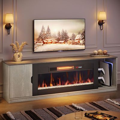 Image showing  70 in. Fireplace TV Stand with Powerful 36 in. Heater - Features Combination Storage & Entertainment Center