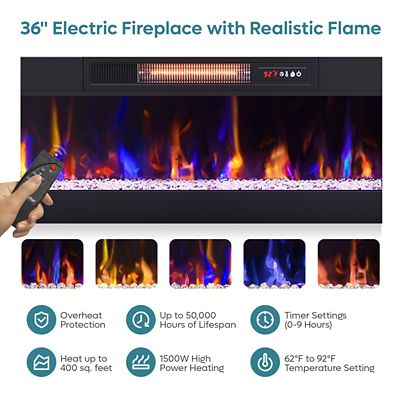 Image showing  70 in. Fireplace TV Stand with Powerful 36 in. Heater - Features Combination Storage & Entertainment Center