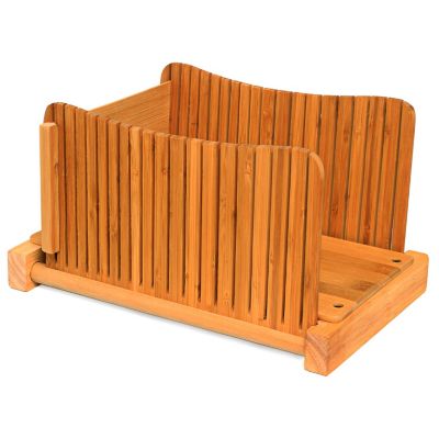 DBTech Bamboo Wood Compact Foldable Bread Slicer, 6.5 in. - Narrow Version