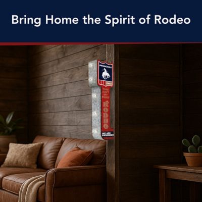 Image showing  PRCA ProRodeo LED Marquee Metal Sign - Western Cowboy Wall Decor