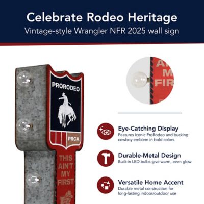 Image showing  PRCA ProRodeo LED Marquee Metal Sign - Western Cowboy Wall Decor