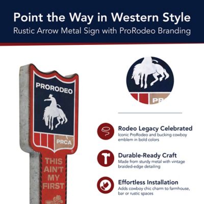 Image showing  Arrow-Shaped "This Ain't My First Rodeo" Metal Sign