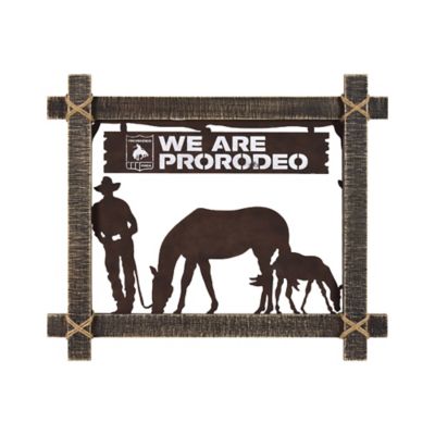 American Art Decor ProRodeo Cowboy Metal & Wood Wall Art - Rustic Western Decor