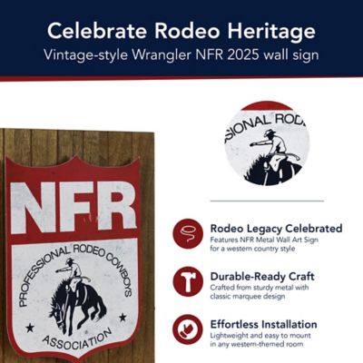 Image showing  NFR PRCA LED Shield Wall Sign - Western Cowboy Chic Decor