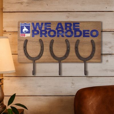 Image showing  Rustic Pro Rodeo Horseshoe Metal Wall Decor with Hooks