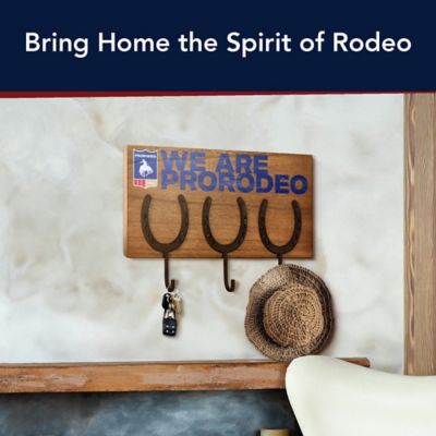 Image showing  Rustic Pro Rodeo Horseshoe Metal Wall Decor with Hooks