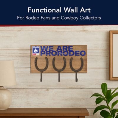 Image showing  Rustic Pro Rodeo Horseshoe Metal Wall Decor with Hooks