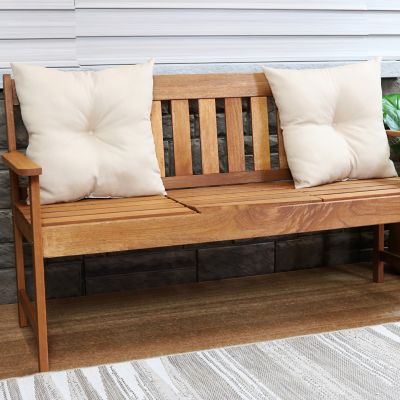 Image showing 1 th Sunnydaze Decor 2 Outdoor Tufted Back Cushions - 19 x 19 in. - Beige