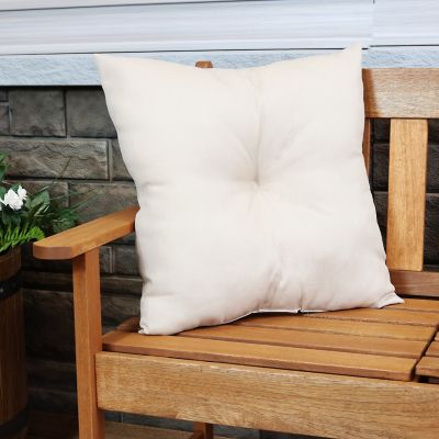 Image showing 9 th Sunnydaze Decor 2 Outdoor Tufted Back Cushions - 19 x 19 in. - Beige