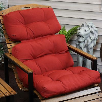 Image showing  Tufted High Back Olefin Indoor/Outdoor Patio Chair Cushion - Red