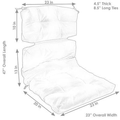 Image showing  Tufted High Back Olefin Indoor/Outdoor Patio Chair Cushion - Red