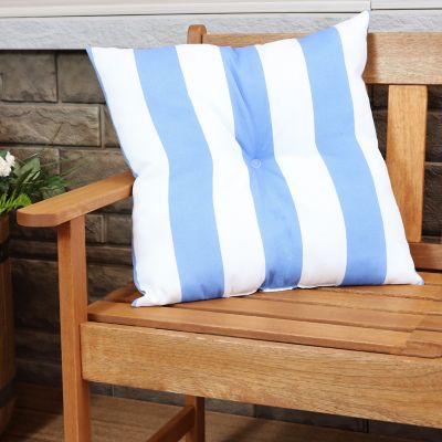 Image showing  2 Outdoor Tufted Back Cushions - 19 x 19 in. - Beach-Bound Stripe