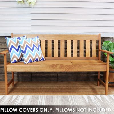 Image showing  2 Square Outdoor Throw Pillow Covers - 17-in. - Chevron Bliss
