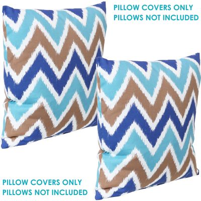Image showing  2 Square Outdoor Throw Pillow Covers - 17-in. - Chevron Bliss