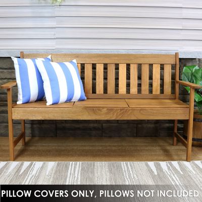 Image showing  2 Square Outdoor Throw Pillow Covers - 17 in. - Beach-Bound Stripe