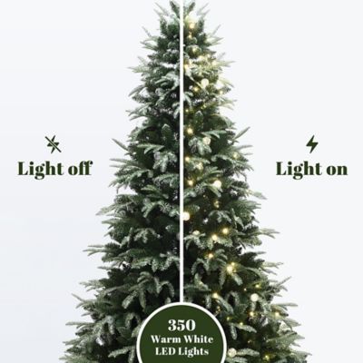 Image showing  6.5 ft. Pre-Lit Green Full Artificial Christmas Tree with 350 Mixed Warm Lights and Stand