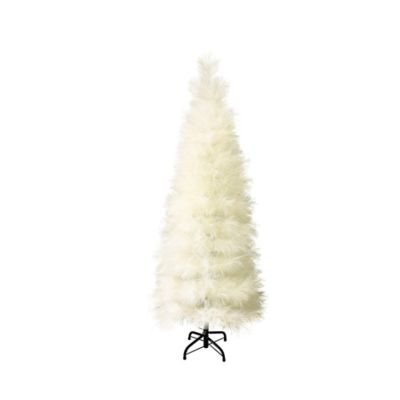 LuxenHome 5 ft. Holiday Slim Artificial Pampas Grass Tree in Natural Ivory