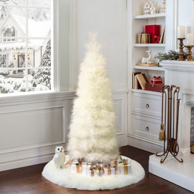 Image showing  5 ft. Holiday Slim Artificial Pampas Grass Tree in Natural Ivory
