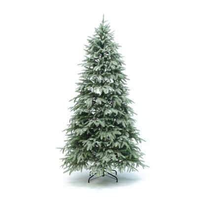 Image showing 6 th LuxenHome 6.5 ft. Pre-Lit Green PE Branches Artificial Spruce Christmas Tree with Metal Stand