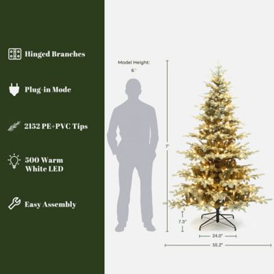 Image showing  7 ft. Pre-Lit Artificial Gold Mixed Artificial Christmas Tree with Glitter Decor and Stand