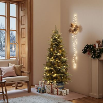 Image showing  4.5 ft. Pre-Lit Gold Branches Artificial Christmas Tree with Antique Bronze Resin Pot