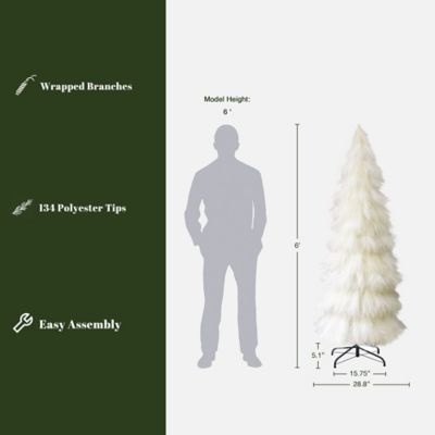 Image showing  6 ft. Holiday Artificial Pampas Grass Tree in Natural Ivory