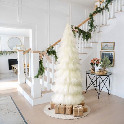Image showing  6 ft. Holiday Artificial Pampas Grass Tree in Natural Ivory