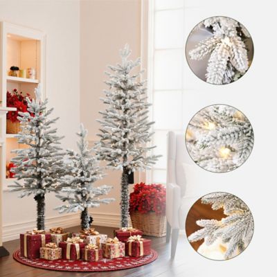 Image showing  3-Piece Holiday Artificial Tree Sets with Lights and Flat Stand