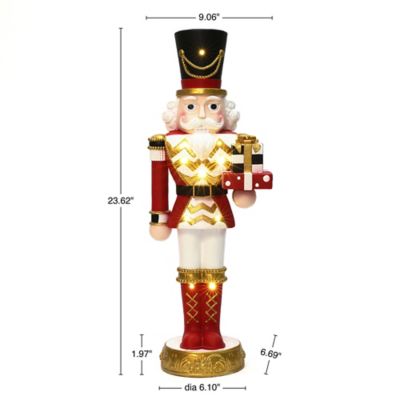 Image showing  2 ft. Lighted Red Nutcracker Soldier with Presents, Battery Operated Holiday Decoration