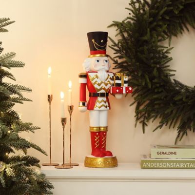 Image showing  2 ft. Lighted Red Nutcracker Soldier with Presents, Battery Operated Holiday Decoration
