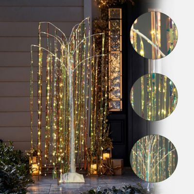 Image showing  6 ft. White Willow Artificial Tree with 10 Pre-Lit Branches