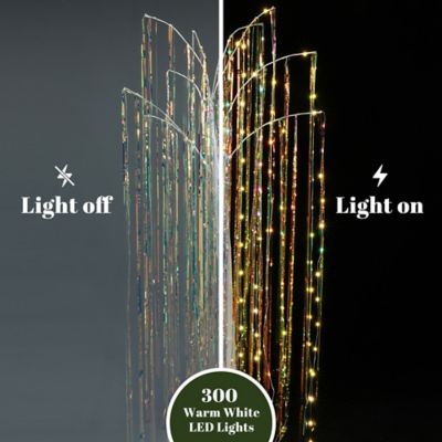 Image showing  6 ft. White Willow Artificial Tree with 10 Pre-Lit Branches