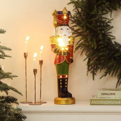 Image showing  2 ft. Lighted Nutcracker Soldier with Scepter, Battery Operated Christmas Decoration