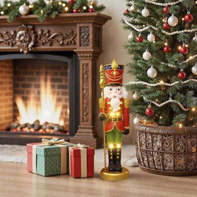 Image showing  2 ft. Lighted Nutcracker Soldier with Scepter, Battery Operated Christmas Decoration