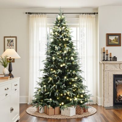 Image showing  7.5 ft. Pre-Lit Green Full Artificial Christmas Tree with 400 Mixed Warm Lights and Stand