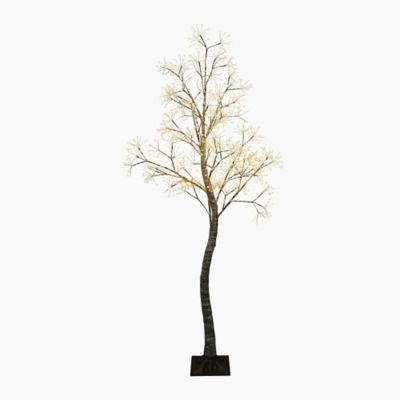 LuxenHome 5.9 Pre-Lit Birch Artificial Tree with Realistic Faux Tree Trunk