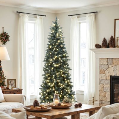 Image showing  7.5 ft. Pre-Lit Green Christmas Tree with Bubble Lights & White Tips,Indoor/Outdoor Decor