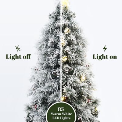 Image showing  6 ft. Pre-Lit Pine Needle Mixed Fiber Optic Artificial Christmas Tree with Star Topper