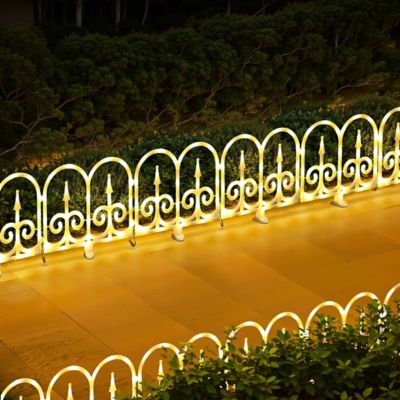 Image showing  8-Piece Light Show Arched Fence Design Outdoor Decoration
