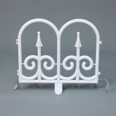 Image showing 5 th LuxenHome 8-Piece Light Show Arched Fence Design Outdoor Decoration