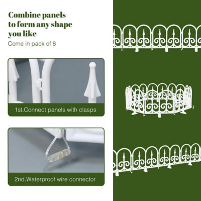 Image showing 6 th LuxenHome 8-Piece Light Show Arched Fence Design Outdoor Decoration