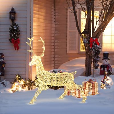 Image showing  Outdoor Christmas Reindeer Decor, Lighted Holiday Yard Display with Timer
