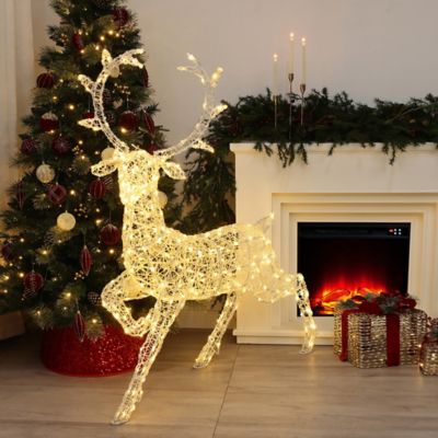 Image showing  Outdoor Christmas Reindeer Decor, Lighted Holiday Yard Display with Timer