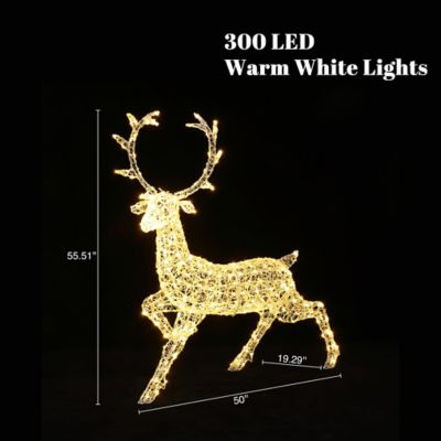 Image showing  Outdoor Christmas Reindeer Decor, Lighted Holiday Yard Display with Timer