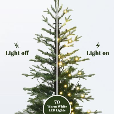 Image showing  4 ft. Pre-Lit Winter Green Artificial Evergreen Christmas Tree Potted