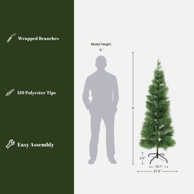 Image showing  6 ft. Holiday Slim Artificial Pampas Grass Tree in Green