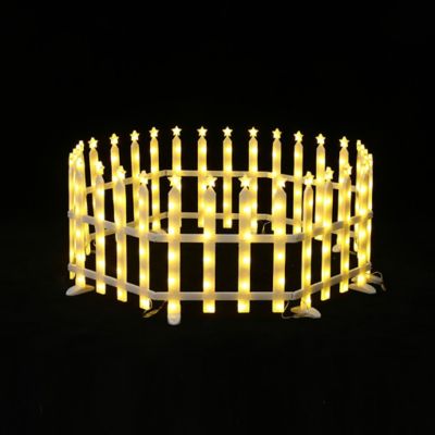 Image showing  8-Piece Light Show Star-Topped Fence Design Outdoor Decoration